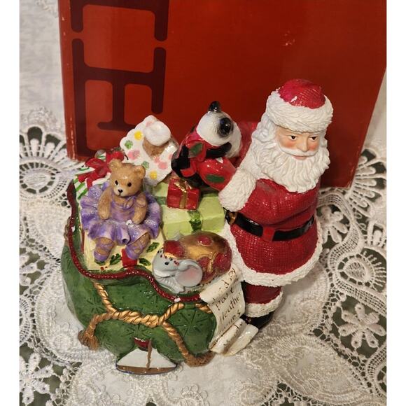 Fitz and Floyd Santa Musical Figurine 'Here Comes Santa Claus' New Original Box - Picture 9 of 9